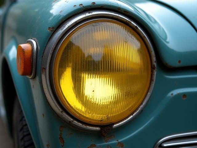 Cloudy headlight before restoration